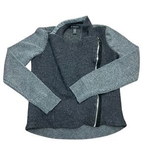 INC International Concepts Womens Wool Full Zip Sweater Stylish Gray Size Medium